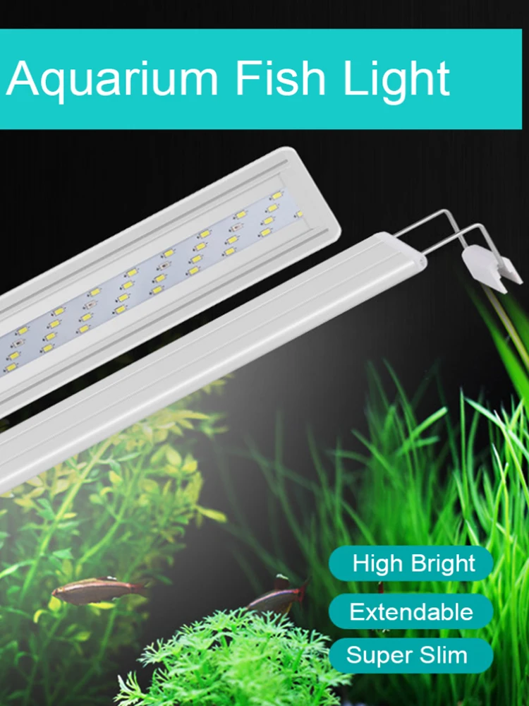 Moisture Resistant LED Aquarium Fish Tank Clip Light DAYLIGHT & DEEP SEA BLUE 