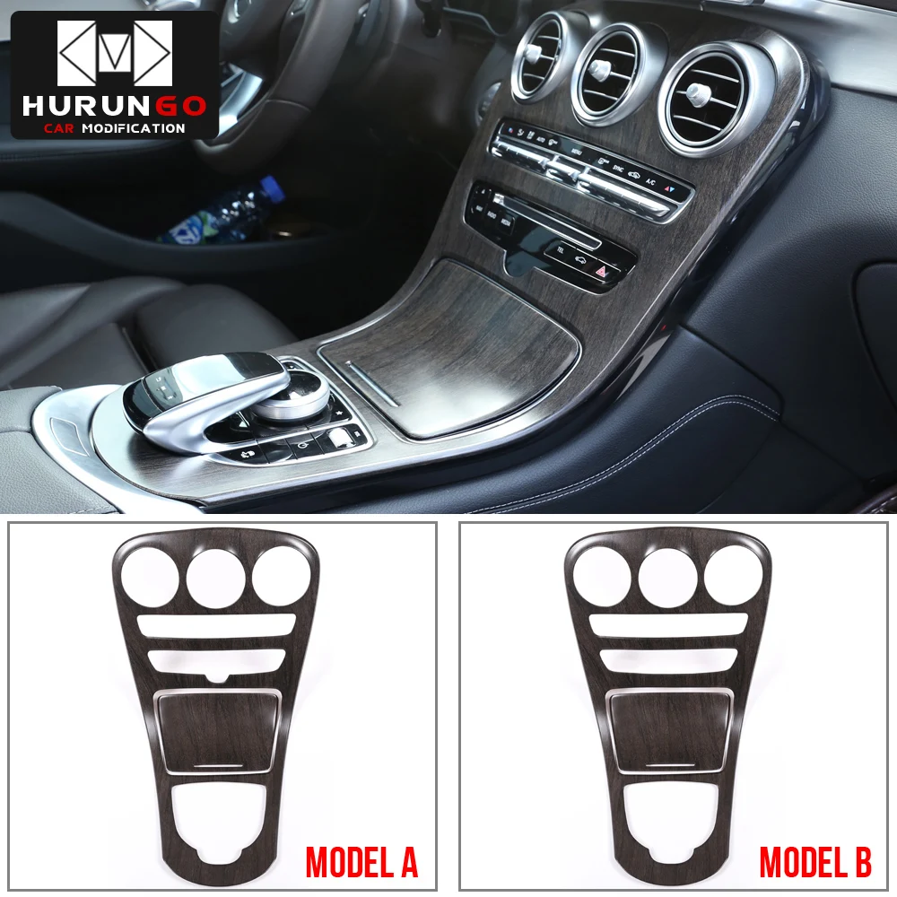 Мраморный узор стиль центральной консоли украшение панели ABS 2 шт. для Mercedes Benz C Class