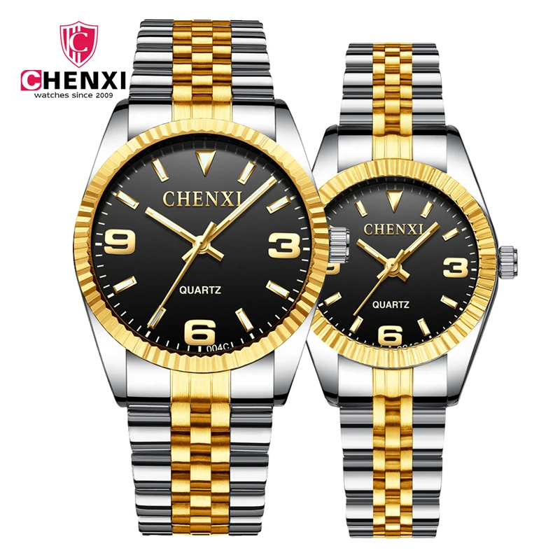 CHENXI Paired Watches For Two Lovers Fashion Business Waterproof Quartz Lover Watches With Box Couple Watches Pair Men And Women