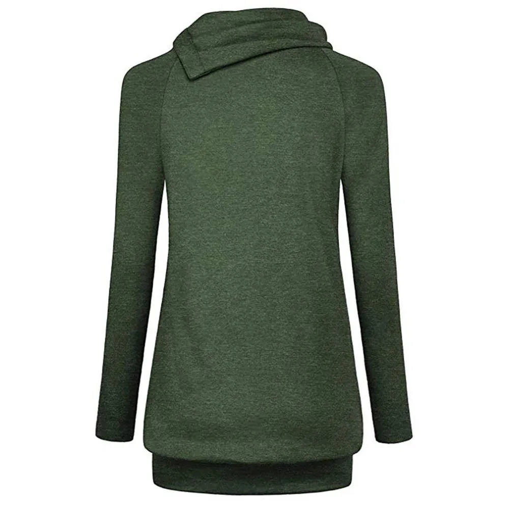 Женская блузка на пуговицах с длинным рукавом и воротником-хомутом для