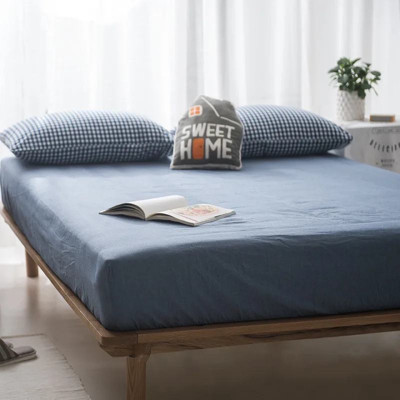 I Простыня для матраса, хлопок, размер King queen, одноцветная простыня с эластичной лентой вокруг дна, защитный чехол - Цвет: I