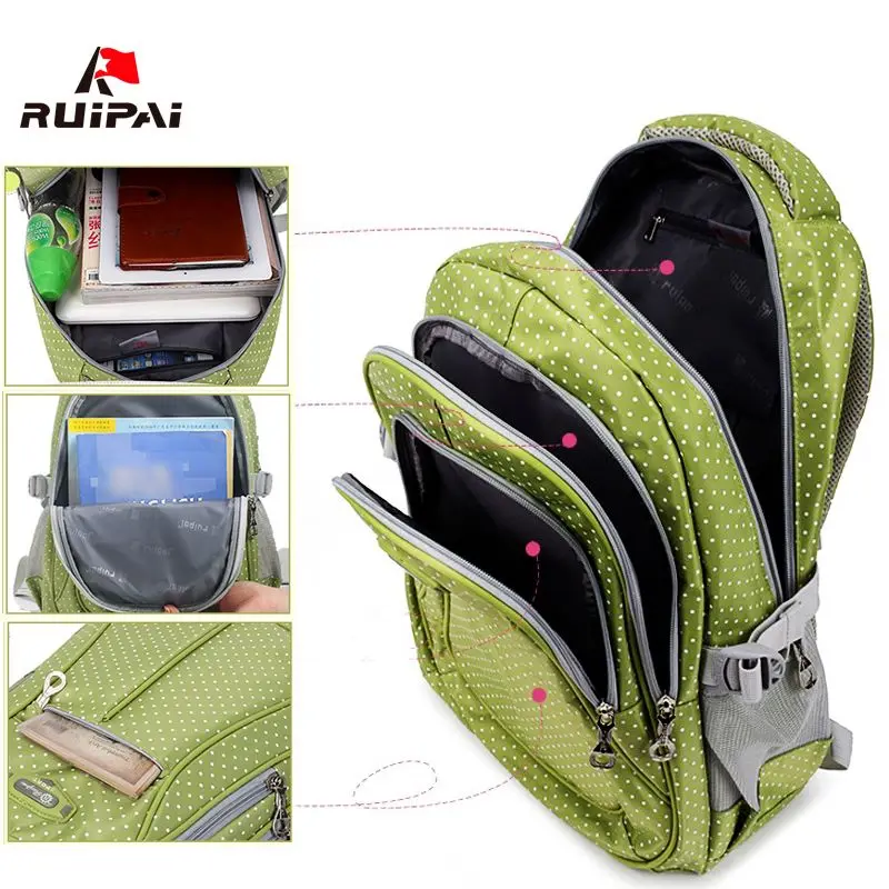 Нейлоновые женские школьные ранцы RUIPAI ортопедический рюкзак для девочек и