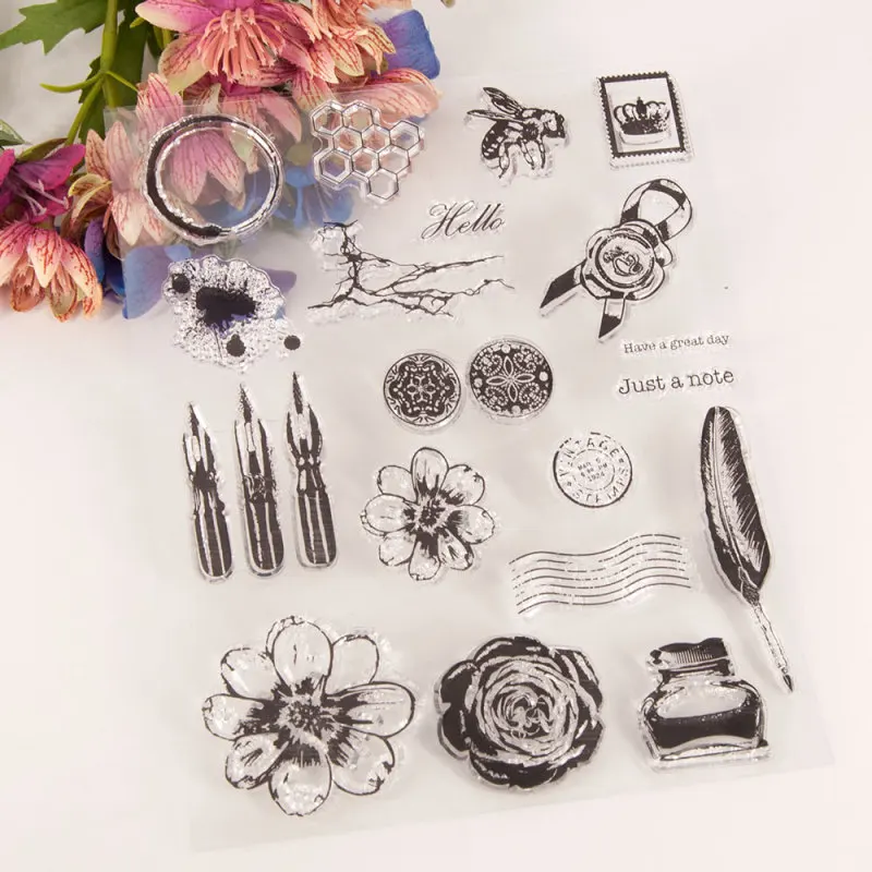 Силиконовые прозрачные штампы для скрапбукинга 14 6*18 см|Штампики| |