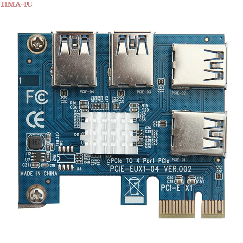 

PCIe 1 to 4 PCI express 16X slots Riser Card PCI-E 1X to External 4 PCI-e Slot