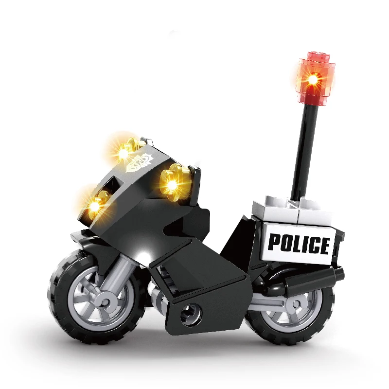 Конструктор AUSINI полицейский мотоцикл для мальчиков мини фигурки детские игрушки
