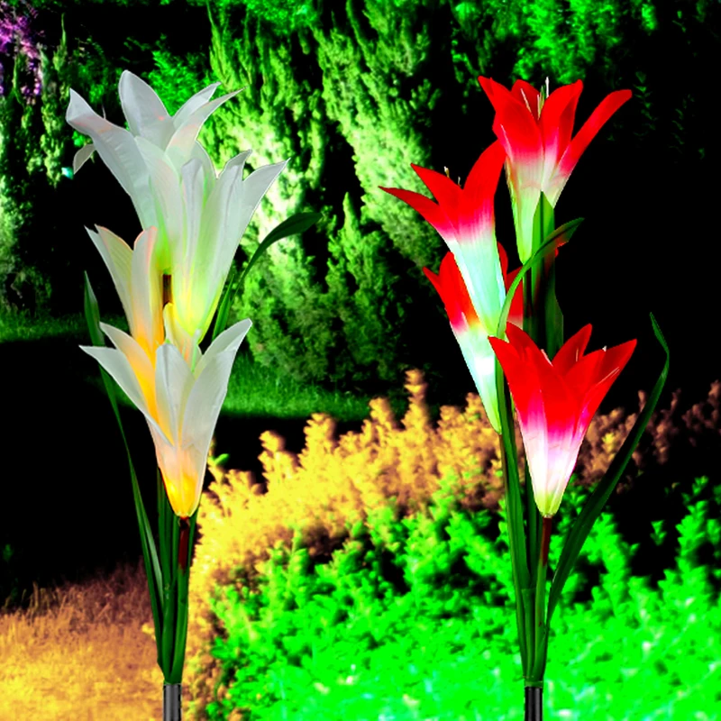 

Solar Light Lamp RGB Color Garden Flower Light Waterproof Outdoor Decorative Light Solar Courtyard Lawn Porch Path Night Light
