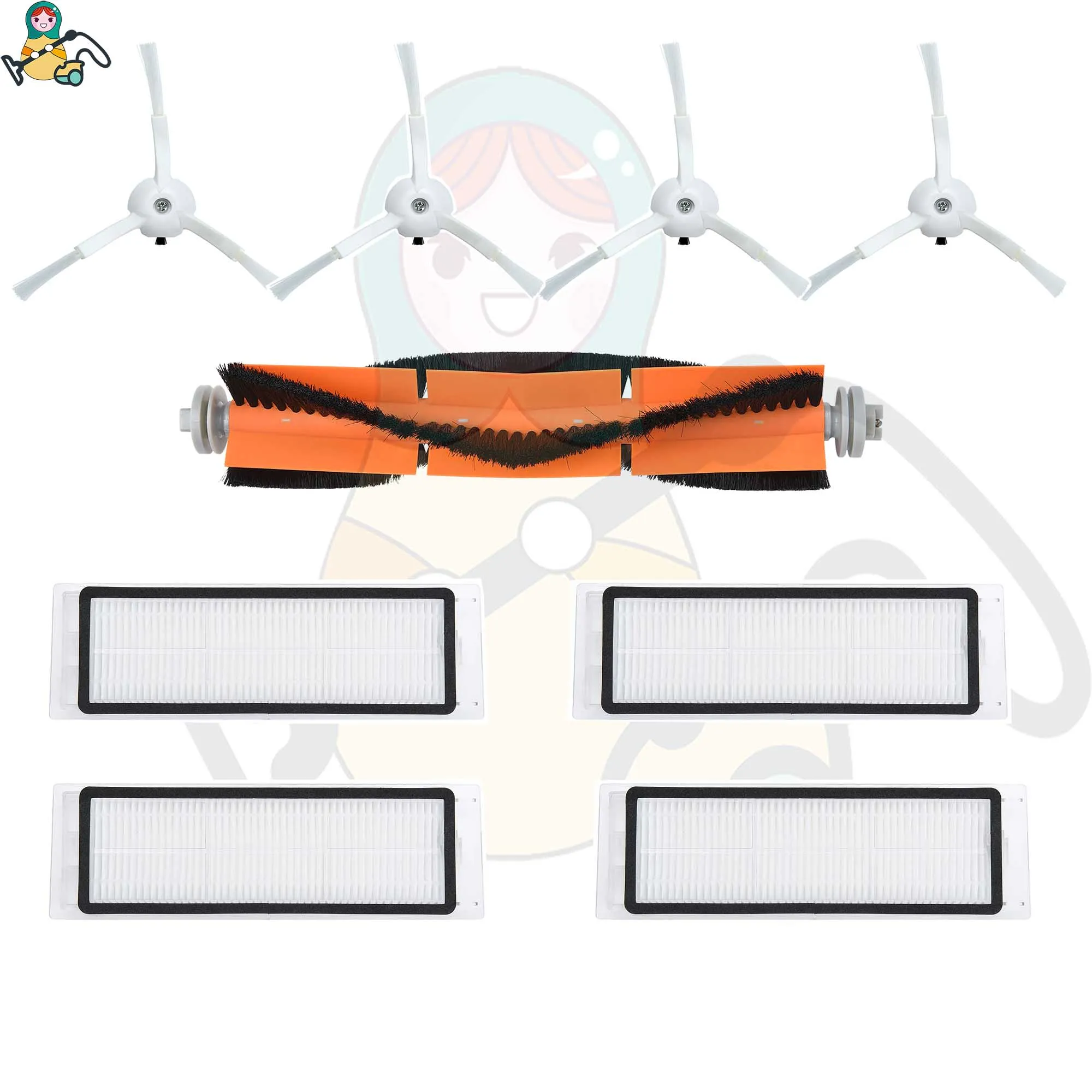 Щетка для чистки швабры основные щетки HEPA фильтр для Xiaomi Roborock S6 S50 S5 S55 1S Xiaowa E25 E35 Xiaomi Запчасти для пылесоса - Цвет: XM-COMBO-9PK-B