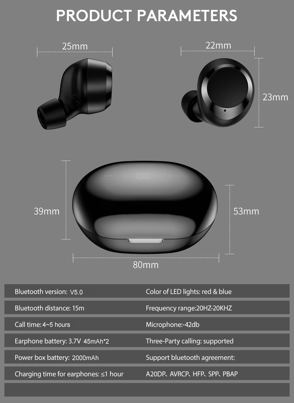 TWS C8S бинауральные Bluetooth 5,0 наушники сенсорное управление беспроводные наушники 8H время воспроизведения Водонепроницаемая гарнитура с шумоподавлением