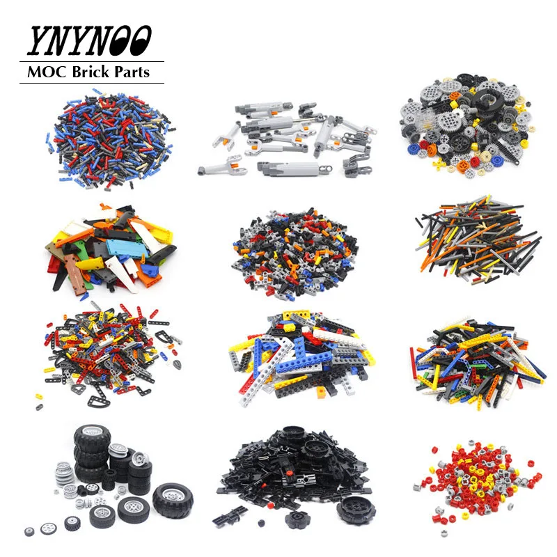Технические шестерни, рулевые колеса, бесшовные лучевые рычаги, коннектор, ось, цепная панель, звенья цепи, детали, подходят для MOC Brick, игрушки «сделай сам»