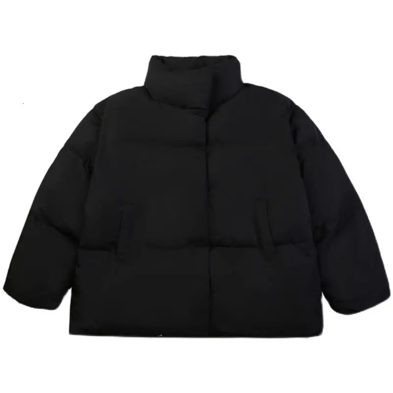 

Winter Jacket Men's Warm Fashion Solid Color Casual Thickened Stand-up Collar Coat Arka Men Loose Korean Short Coat Mens Clothes