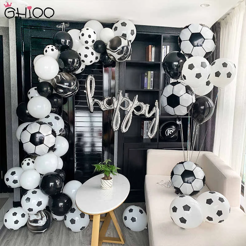 Globos de helio de l&aacute;tex para ni&ntilde;os, Kit de arco de guirnalda, decoraci&oacute;n de fiesta de cumplea&ntilde;os, suministros de fiesta de f&uacute;tbol, 78 unids/set por juego-0