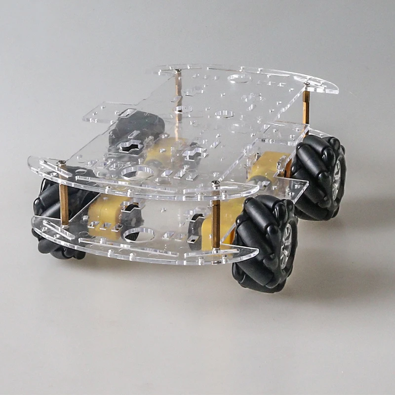 Двойной 4WD 60 мм Mecanum колеса акриловая панель Интеллектуальный робот шасси