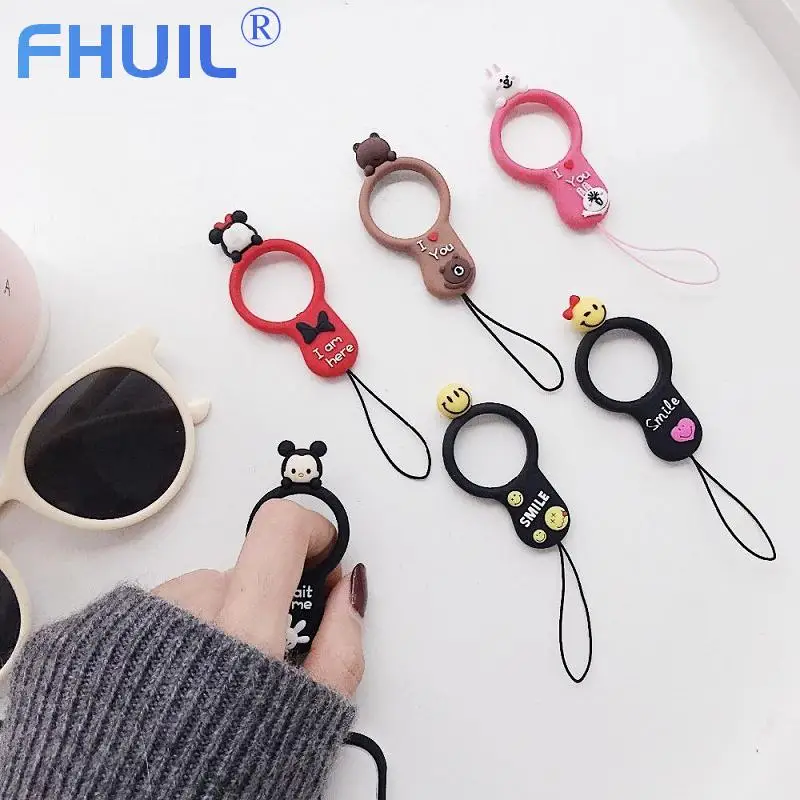 Кольцо на палец для телефона, ремешки, каваи, силиконовые ремешки, USB держатель для ключей, веревка для мобильного телефона, мини-ремешок