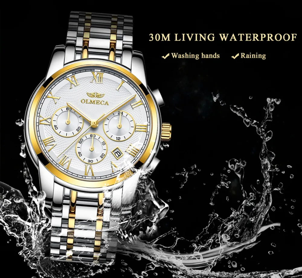 

OLMECA Brand Clock Luxury Chronograph Waterproof Montre Homme Military Watches for Men Relogio Masculino Sport Men's Watches