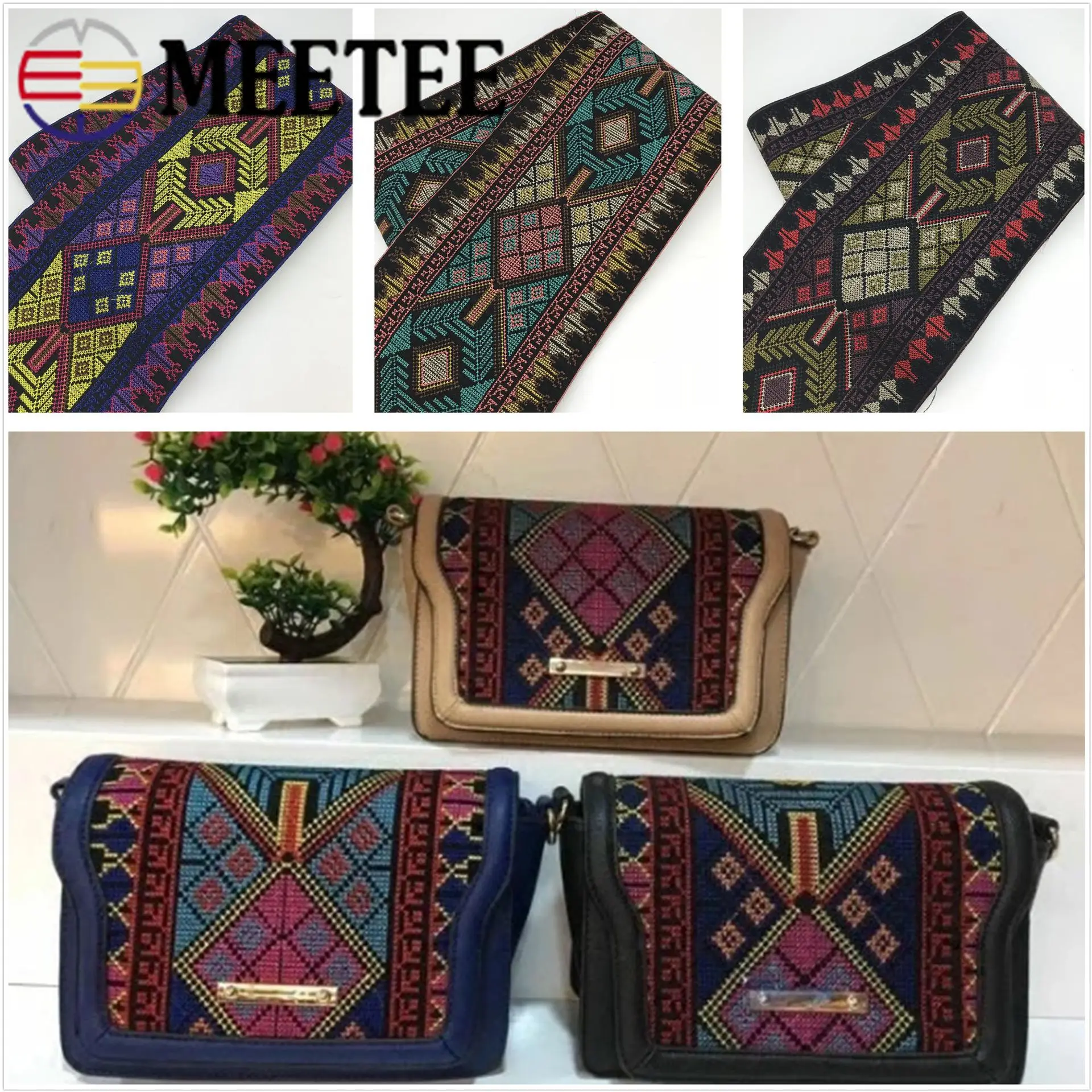 1 ярд 22 5 см жаккардовая кружевная лента с отделкой этнические ленты из ткани для