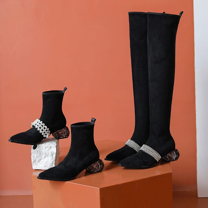 Роскошные брендовые высокие сапоги женские для верховой езды красивые