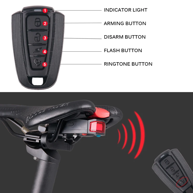

Portable Wireless Electric Bicycle Bell Controller Bicycle Anti-Theft Alarm Controller Is Practical And Convenient To Use