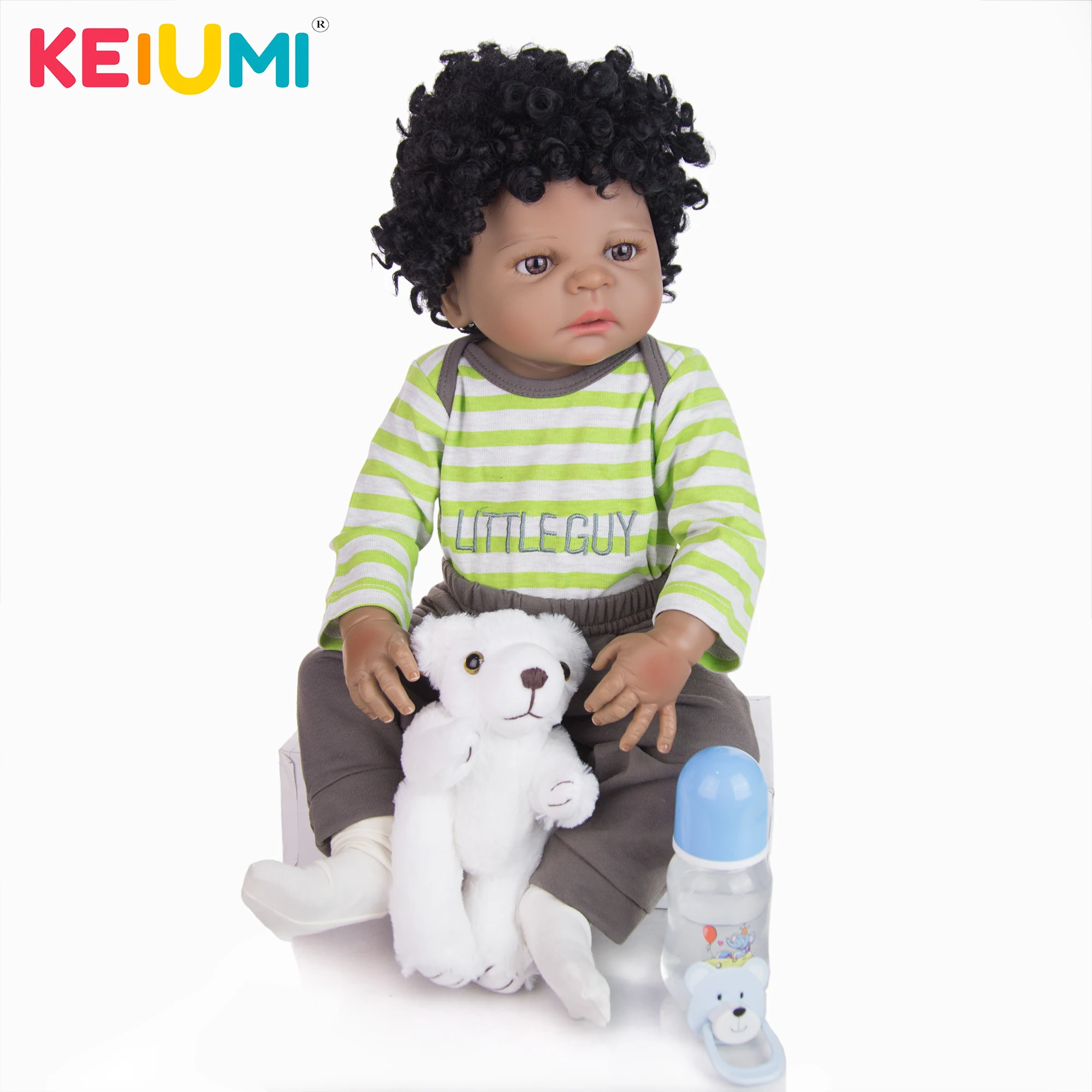 KEIUMI Черная Кожа Этнические куклы силиконовые полный виниловые 23
