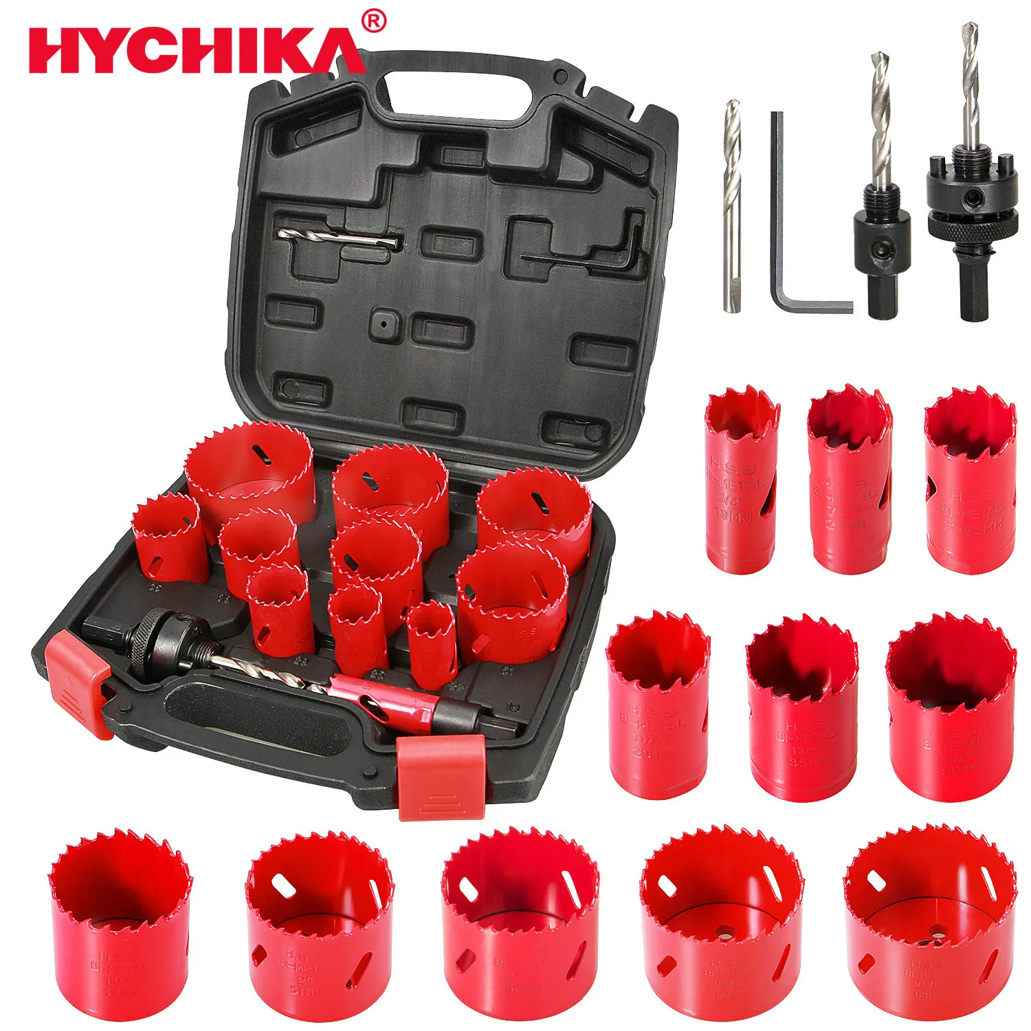 HYCHIKA Bi Metal кольцевая пила комплект 17 шт. высокоскоростная стальная для сверления