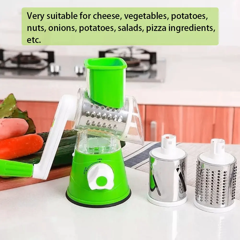 

Hand-Operated Vegetable Cutter Portable Drum Potato Shredder Slicer Multifunctional Rotary Cheese Grater Kitchen Food Chopper