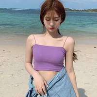korean style camisole women sexy tank top female summer sleeveless slim outwear crop tops womens