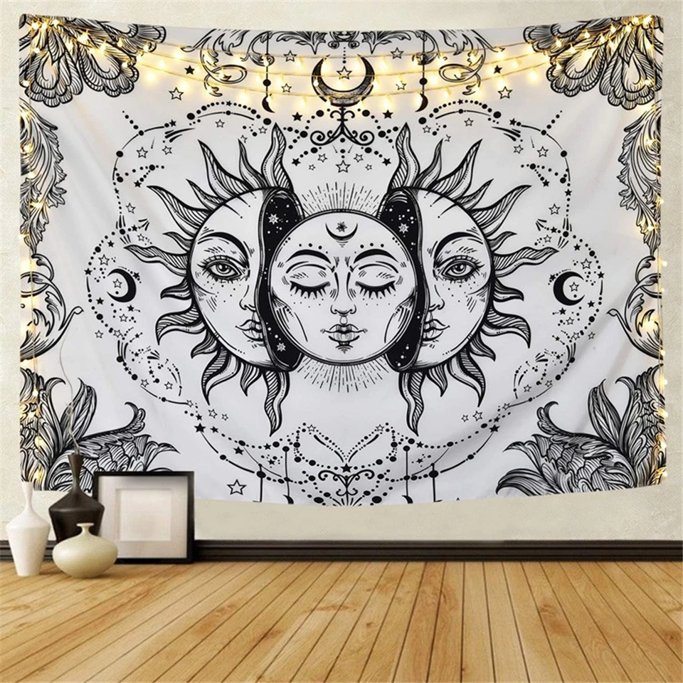 

Psychedelic Sun God Tapestry Wall Hanging Bohemia Macrame Art Hippie Mandala Wall Carpet Blanket Bedspread Decor Wall Tapestries