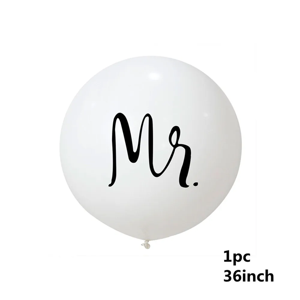 1pcs Большой размер 36 дюймов Mr Mrs белые латексные воздушные шары для свадебной вечеринки, свадебные вечерние воздушные шарики для свадьбы - Цвет: 1pcs