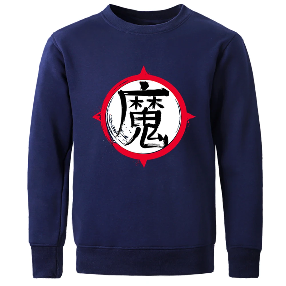 

Толстовка с принтом демона Kanji Devil, модная мужская одежда в стиле Харадзюку, осенняя уличная одежда с круглым вырезом, корейские удобные мужс...