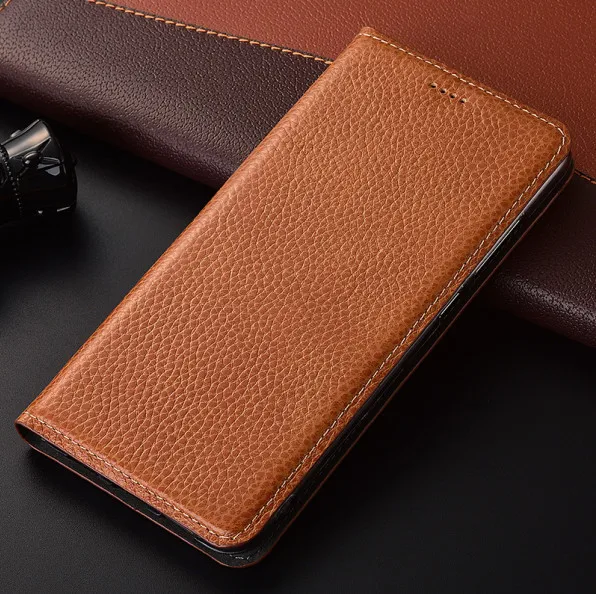 Деловой чехол из натуральной кожи с откидной крышкой для телефона Xiaomi Redmi Note 8 Pro/Redmi Note 8 - Цвет: Coffee