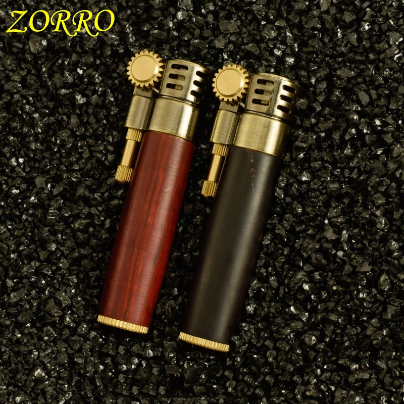 

Chinese brand Zorro wood shell kerosene rhino horn red sandalwood personality creative retro men lighter