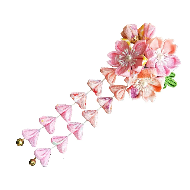 Шпилька для волос ручной работы в японском стиле с кисточками сакуры аксессуары