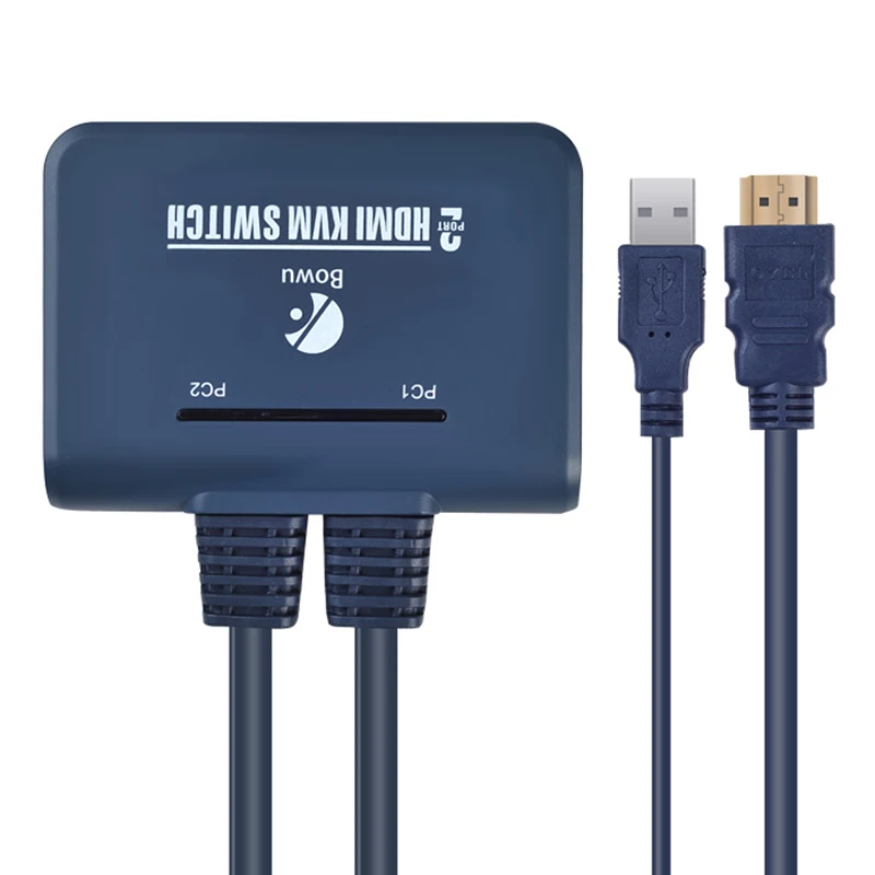 2 порта USB HDMI KVM переключатель с кабелем для двух мониторов клавиатура мышь
