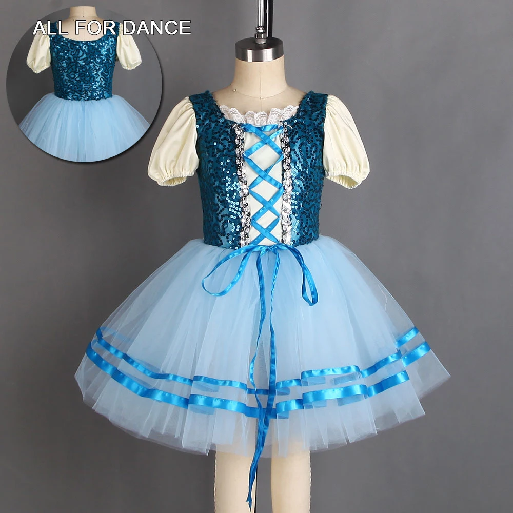 Кружевной лиф с пайетками и рукавами-фонариками романтическое балетное