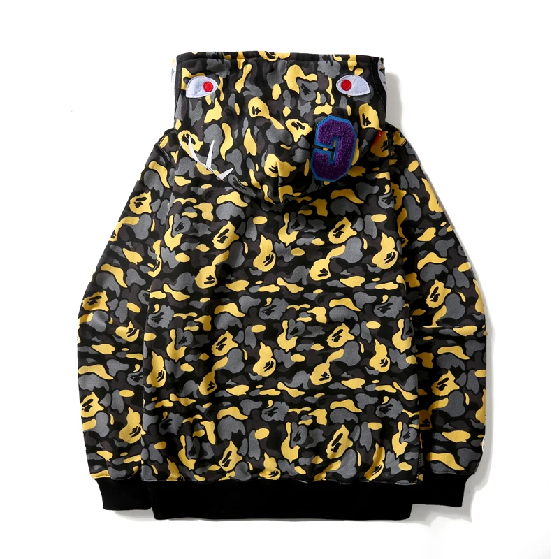 

limited zipper shark camouflage sweatshirt M-XXL