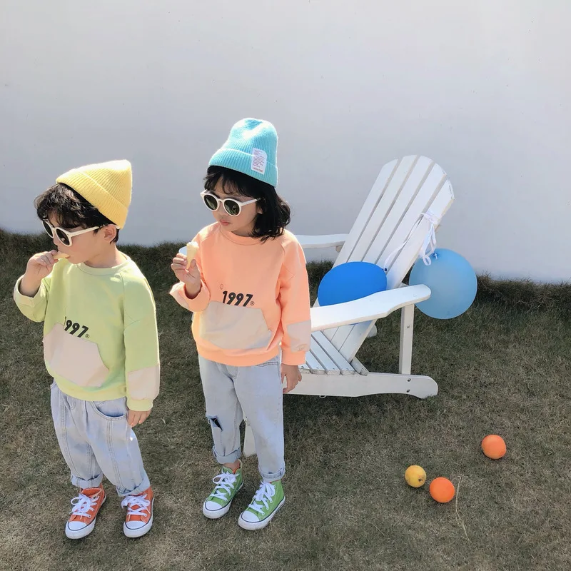 Корейская весна 2020 новинка детский Джокер повседневная флисовая толстовка с