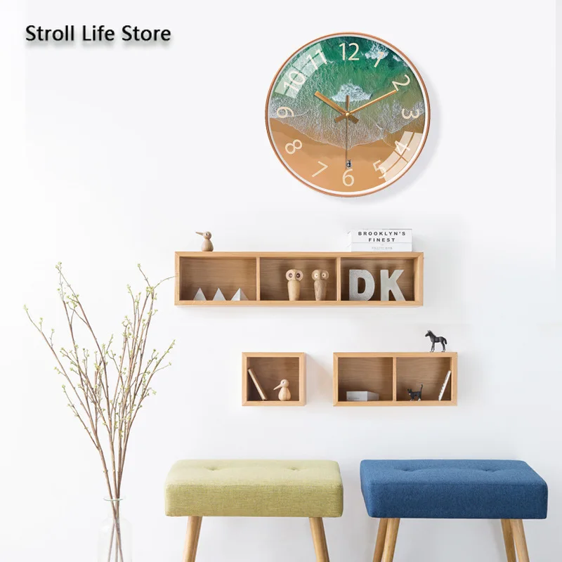 Large Moedrn Wall Clock Gold Silent Living Room Creative Sea Art Quartz Kitchen Clocks Watch Home Decor Gift FZ827 | Дом и сад