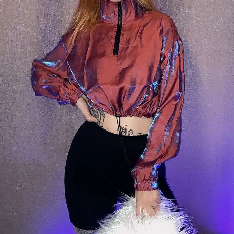 Горячая Распродажа женское короткое пальто на молнии с воротником стойкой и