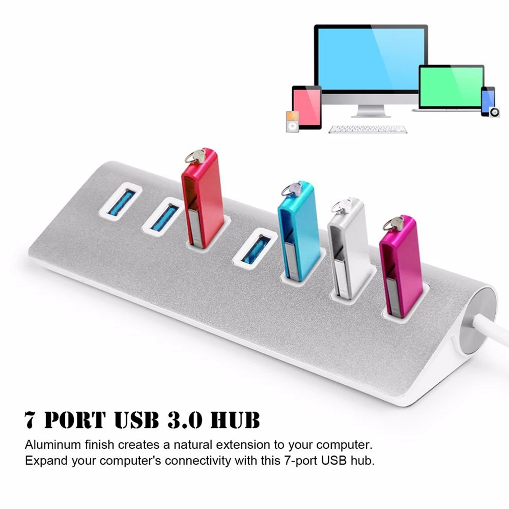 

4/7 Ports Card Reader Data Transmission USB 3.0 HUB Hard Drive U-Disk 2.0 Phone Laptop Docking Station Charger for Mobile
