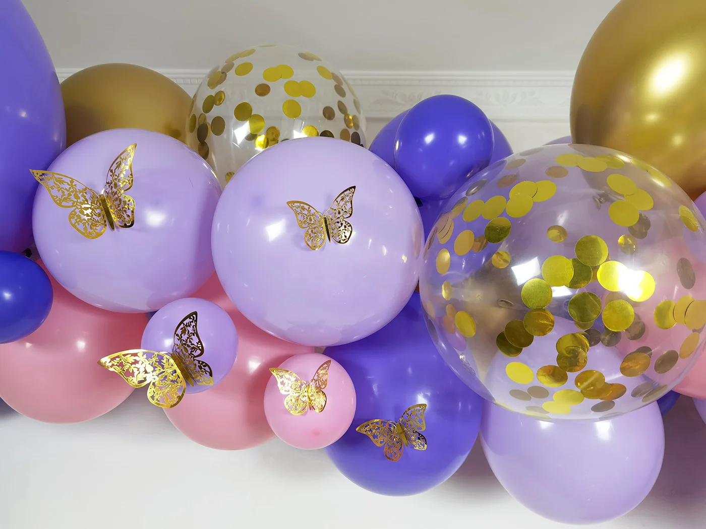 

Butterfly Party Decoration Pastel Pink and Purple Balloons Garland Arch Kit for Festival Picnic Family Engagement Wedding