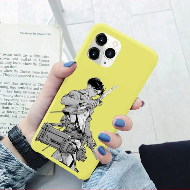 

Anime Japanese attack on Titan Phone Case Candy Color for iPhone 11 12 pro XS MAX 8 7 6 6S Plus X 5S SE 2020 XR