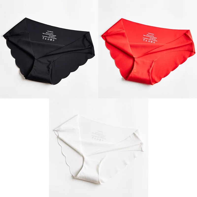 black red white 3 шт. бесшовные трусики для женщин, нижнее белье, сексуальные трусы, одноцветные женские трусики, Лидер продаж, нижнее белье для женщин, бесшовное M-XXL BANNIROU - Цвет: black red white