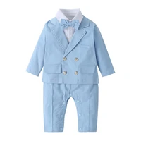 baby clothes formal boys rompers suit for newborn sky blue sets spring autumn suit jacket romper jumpsuit infant outfit