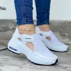 Кроссовки Женские однотонные на платформе, толстая подошва, плоская Вулканизированная подошва, дышащие, повседневная спортивная обувь, 2021