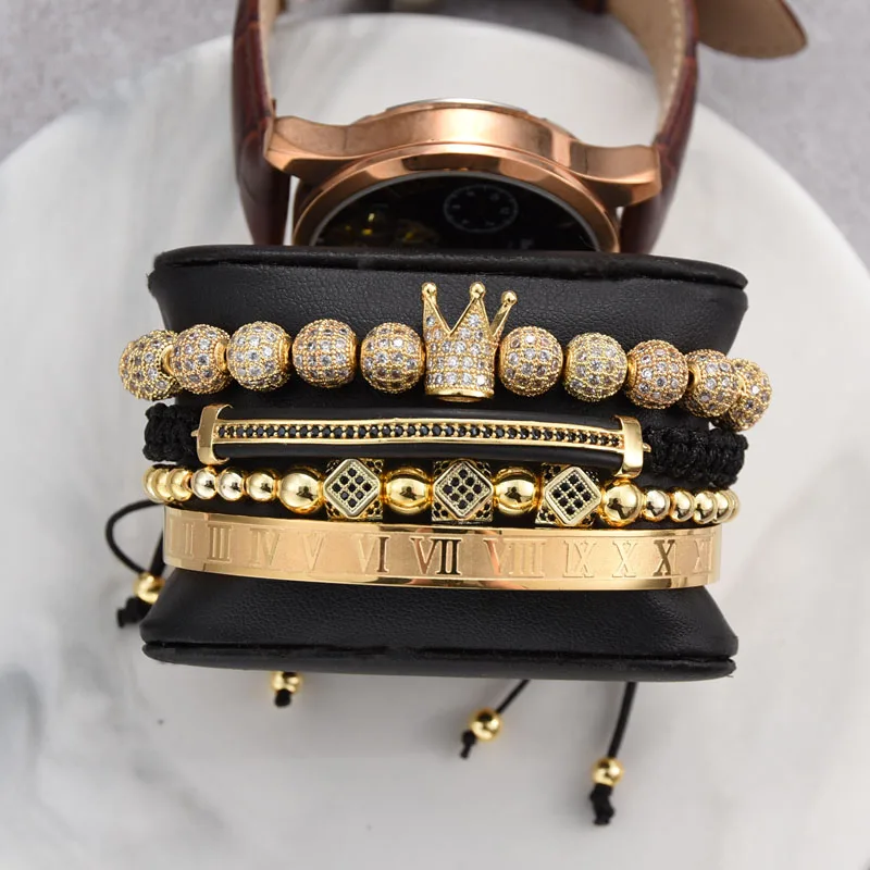 Мужские ювелирные браслеты мужской Роскошный Королевский браслет набор