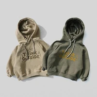 2021 autumn new baby boy hoodies letter print hooded sweatshirt for kids cotton clothes girls outerwear casual children tops