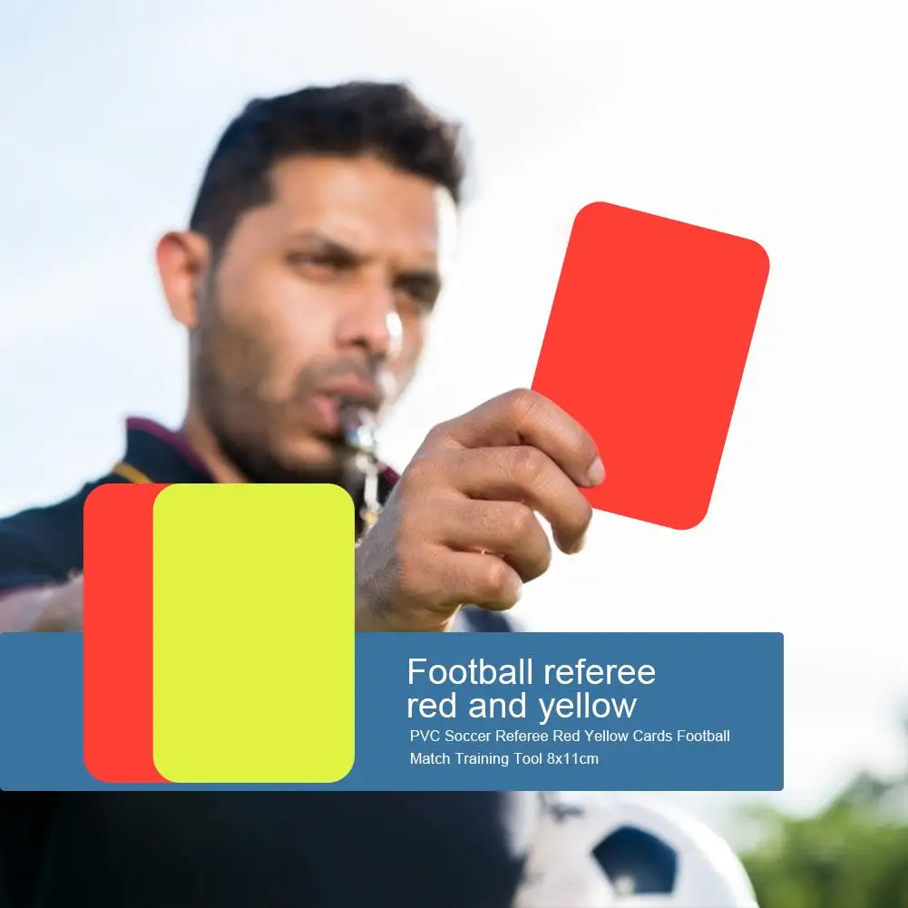 2pcs Professional Football Red And Yellow Cards Record Soccer Games Referee Tool Equipment For Soccer Match Accessory 8x11cm 20pcs soccer champion yellow and red cards referee special warning signs red