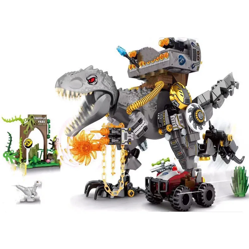 

New Jurassic Tyrannosaurus World Rex Indominus Roar Dinosaur Park Building Blocks Kit Bricks Classic Movie Model Diy Kids Toys