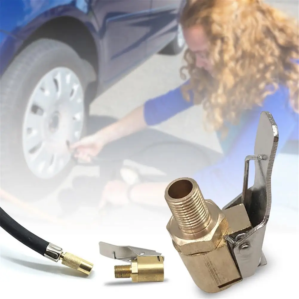 

1Pcs 8mm Car Air Pump Nozzle Adapter Car Bike Accessories Brass Tyre Tire Air Chuck Inflator Pump Valve Clip Clamp Connector