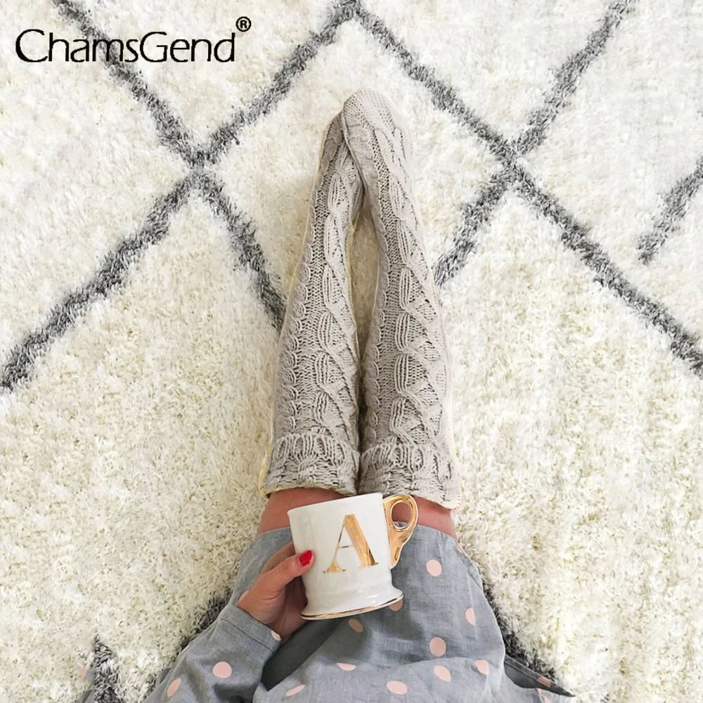 

Women Long Cotton Stocking Winter Warm Thigh High Over The Knee Socks Long Cotton Stockings Sexy Knitted Stockings Dropshipping
