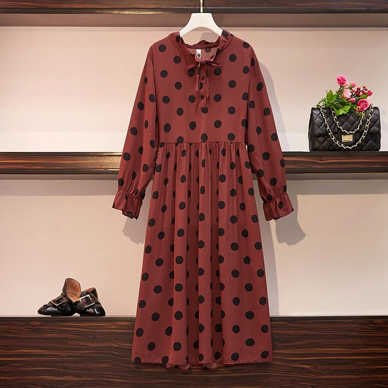 Женское Повседневное платье в горошек осень 2020 модные плиссированные шифоновые